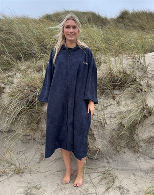 Kalstrup Poncho med Zip - Navy